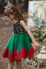 Załaduj obraz do przeglądarki galerii, Zielono-czerwona Sukienki Dziewczęce z cekinami