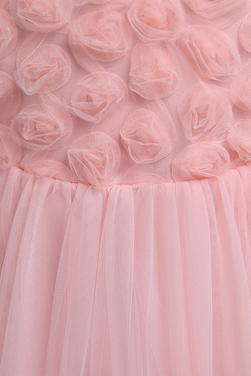 Załaduj obraz do przeglądarki galerii, Różowa Sukienki Dziewczęce z kokardką