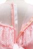 Załaduj obraz do przeglądarki galerii, Różowa Illusion Okrągła Szyja Kwiatowa Sukienka Dziewczęca z Koronką