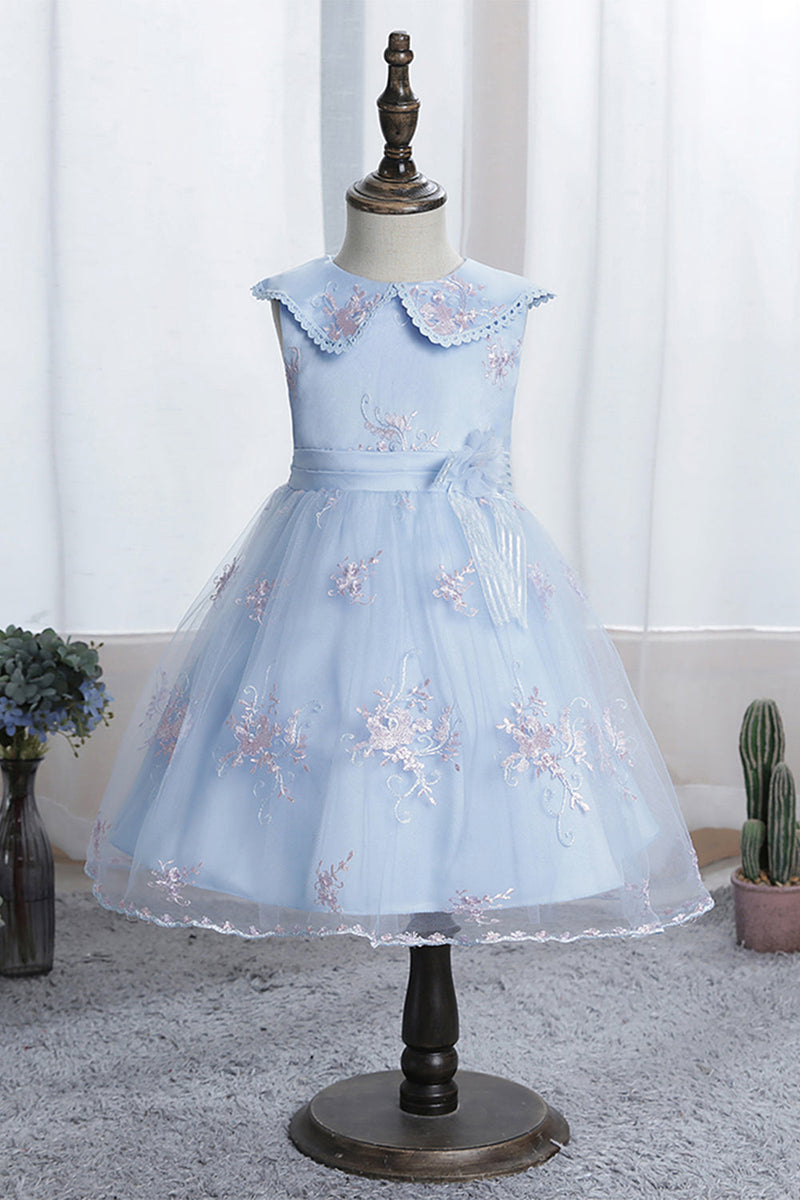 Załaduj obraz do przeglądarki galerii, Fioletowy kołnierz lalkowy Sukienki Dziewczęce z koronką