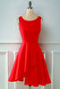 Załaduj obraz do przeglądarki galerii, Czerwony  sukienka asymetryczna z lat 50.