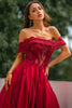 Załaduj obraz do przeglądarki galerii, Czerwona Długie Sukienka Na Studniówke z Koronki