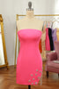 Załaduj obraz do przeglądarki galerii, Różowa obcisła sukienka Homecoming z gwiazdą i frędzlami