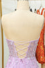 Załaduj obraz do przeglądarki galerii, Obcisła sukienka Sweetheart Purple Short Homecoming Dress z aplikacjami