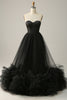 Załaduj obraz do przeglądarki galerii, Czarna Dekolt W Kształcie Serca Sukienki Na Studniówke