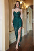 Załaduj obraz do przeglądarki galerii, Zielona Cekinowa Sukienki Na Studniówke z Cienkich Ramiączkach