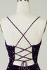 Załaduj obraz do przeglądarki galerii, Sparkly Purple Sequins Bez pleców Krótka krótka sukienka Homecoming z rozcięciem