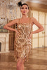 Załaduj obraz do przeglądarki galerii, Płaszczowe Cienkich Ramiączkach Fuksja Cekiny Sukienka Lata 20 z Frędzlami
