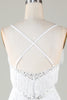 Załaduj obraz do przeglądarki galerii, Biała sukienka Bodycon V-Neck Cross Back Tassel Homecoming