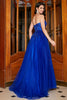 Załaduj obraz do przeglądarki galerii, Królewski Niebieski Dekolt W Kształcie Serca Sukienka Na Studniówkę Z Koralikami