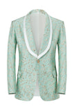 Mint Shawl Lapel One Button Żakardowe garnitury na studniówkę męską