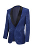 Załaduj obraz do przeglądarki galerii, Royal Blue Jacquard One Button Shawl Lapel Prom Homecoming Blazer