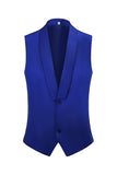 Royal Blue 3-częściowy szal Lapel One Button Prom Garnitury