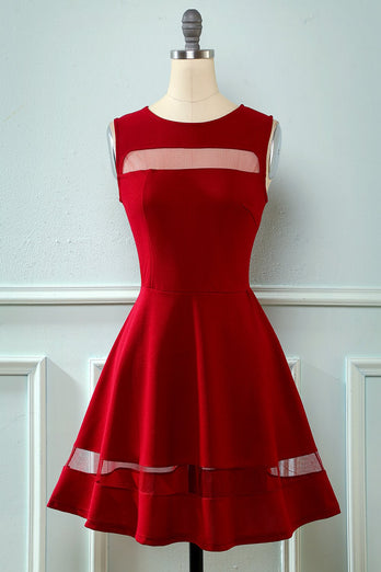 Granatowa sukienka swingowa z lat 50.