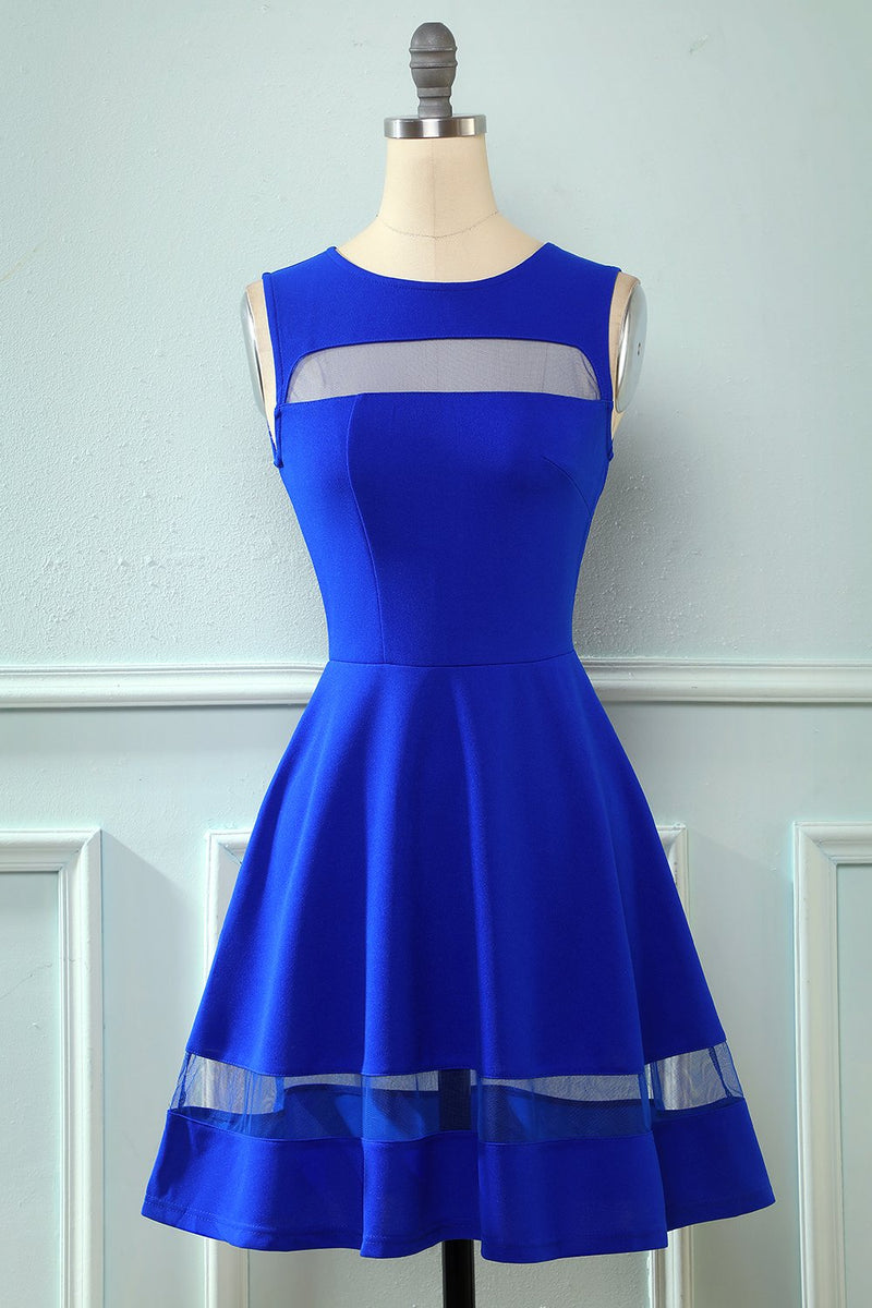 Załaduj obraz do przeglądarki galerii, Granatowa sukienka swingowa z lat 50.