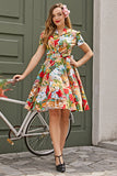 Vintage print 1950 Swing Dress