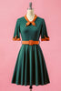 Załaduj obraz do przeglądarki galerii, Zielona Bowknot Sukienki Lata 50 W Pas