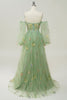 Załaduj obraz do przeglądarki galerii, Zielona Tiulowa Sukienki Na Studniówke Z Odkrytymi Ramionami