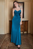 Załaduj obraz do przeglądarki galerii, Niebieska Długa Cienkich Ramiączkach Sukienki Wieczorowe