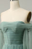 Załaduj obraz do przeglądarki galerii, Zielona Długa Sukienki Na Studniówke z Odkrytymi Ramionami