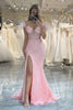Załaduj obraz do przeglądarki galerii, Brokatowa Różowa Syrenka Długa Gorset Studniówka Sukienka Z Aplikacjami