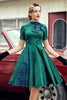 Załaduj obraz do przeglądarki galerii, Zielona Sukienka Vintage Swing z Pledu w stylu lat 50-tych