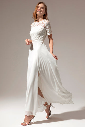 Biała Długie Sukienka Na Wesele