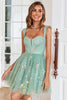 Załaduj obraz do przeglądarki galerii, Cute A Line Sweetheart Grey Blue Krótka sukienka Homecoming z haftem