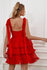 Załaduj obraz do przeglądarki galerii, Czerwona Sukienki Krótkie na Studniówke z Kokardkami