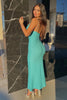 Załaduj obraz do przeglądarki galerii, Niebieskie Cienkich Ramiączkach Syrenka Sukienki Na Impreze