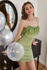 Załaduj obraz do przeglądarki galerii, Spaghetti Ramiączka Zielona domowa sukienka z marszczeniami