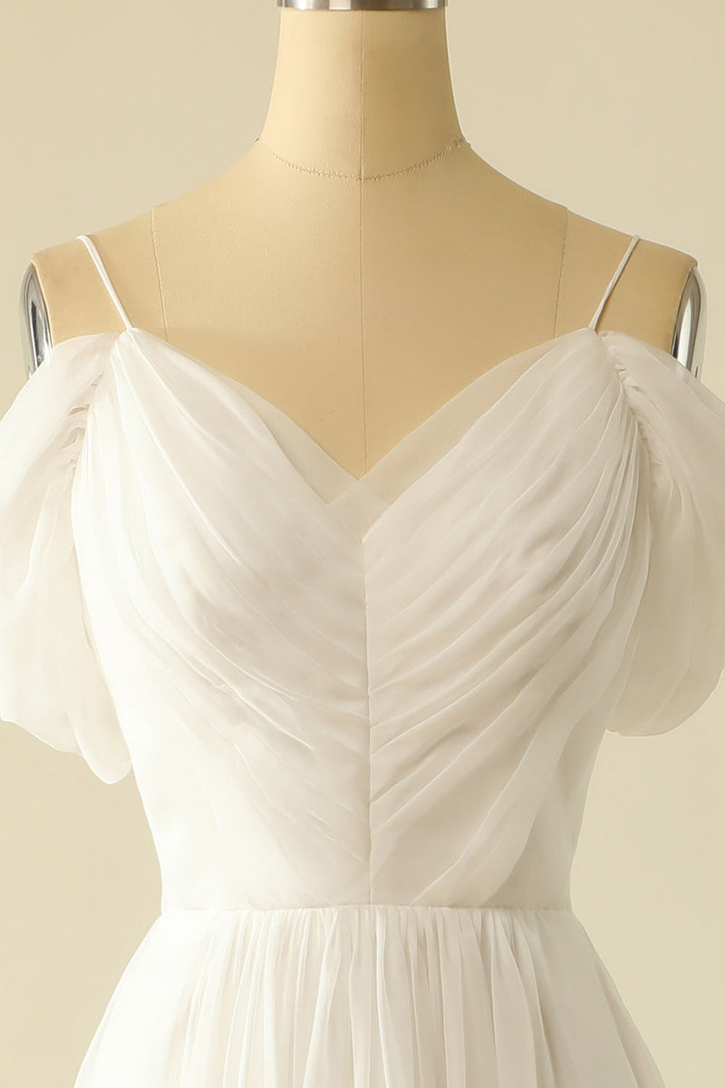 Załaduj obraz do przeglądarki galerii, Biała Tiulowa Suknia Ślubna z Ramion