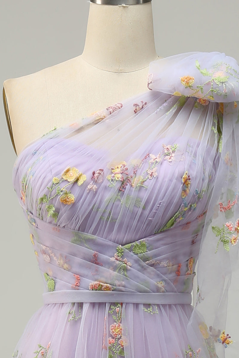 Załaduj obraz do przeglądarki galerii, Fioletowa Długa Sukienka Na Studniówkę Z Haftem