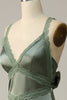 Załaduj obraz do przeglądarki galerii, Dekolt V Zielona Sukienki Dla Druhny Bez Pleców Bez Rękawów