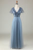 Załaduj obraz do przeglądarki galerii, Szaronie Bieski Cekinowa Długa Sukienka Na Wesele