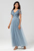Załaduj obraz do przeglądarki galerii, Szaronie Bieski Cekinowa Długa Sukienka Na Wesele