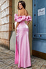 Załaduj obraz do przeglądarki galerii, Stylowa Syrenka Z Odkrytymi Ramionami Różowa Długa Sukienka Na Studniówkę Z