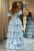 Załaduj obraz do przeglądarki galerii, Jasnoniebieska Długa Gorsetowa Sukienki Na Studniówke