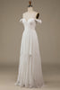 Załaduj obraz do przeglądarki galerii, Kość Słoniowa Boho Szyfon Asymetryczna Suknia Ślubna Z Koronką