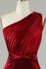 Załaduj obraz do przeglądarki galerii, Asymetryczna sukienka dla druhen Shoudler Burgundy