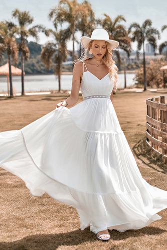 A-Line Prosta suknia ślubna Long Beach Simple