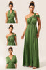 Załaduj obraz do przeglądarki galerii, Urocza Linia Oliwkowo-Zielona Spandex Convertible Nosić Długą Sukienkę Dla Druhen