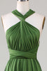 Załaduj obraz do przeglądarki galerii, Zielona Sukienki Dla Druhny w Kształcie Litery A Bez Rękawów