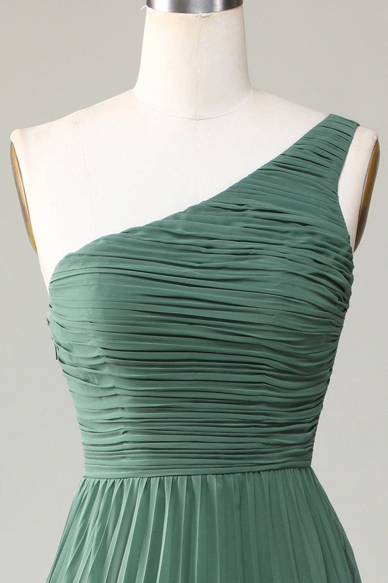 Załaduj obraz do przeglądarki galerii, Eukaliptus Jedno Ramię Linia Sukienka dla druhen