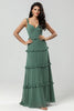 Załaduj obraz do przeglądarki galerii, Klasyczna Elegancja Linia Z Ramienia Eukaliptusowa Długa Sukienka Dla Druhen