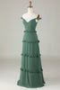 Załaduj obraz do przeglądarki galerii, Eukaliptus Z Gorsetu Na Ramię Długa Sukienki Dla Druhny