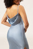 Załaduj obraz do przeglądarki galerii, Zakurzony Błękit Cienkich Ramiączkach Sukienki Na Wesele Dla Mamy