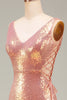 Załaduj obraz do przeglądarki galerii, Błyszcząca Różowa Sukienka Na Studniówkę Syrenka Z Rozcięciem