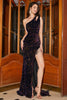Załaduj obraz do przeglądarki galerii, Błyszcząca Cekinowa Długa Sukienka Syrenka Na Studniówkę Z Rozcięciem