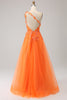Załaduj obraz do przeglądarki galerii, Pomarańczowa Tiulowa Sukienka Na Studniówkę Na Jedno Ramię W Kształcie A Z Aplikacjami